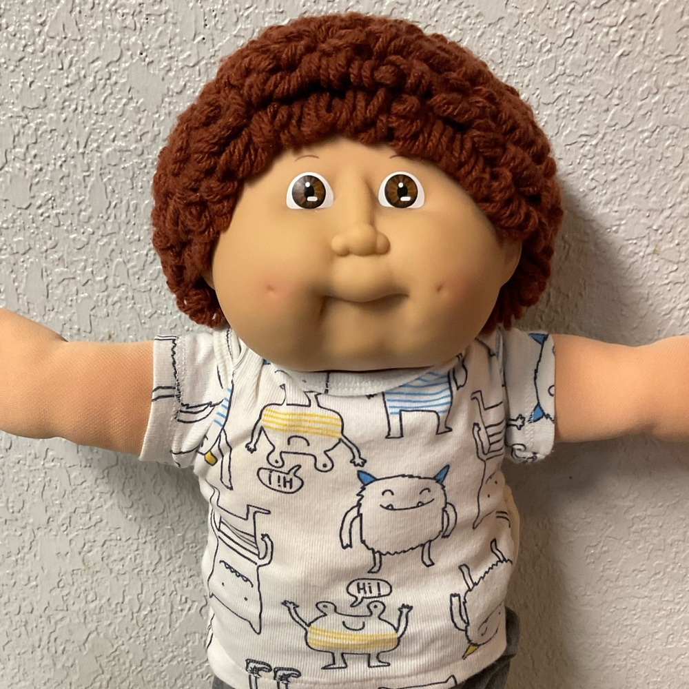 RARE VTG Cabbage Patch Kid Boy IC2-Taiwan Auburn Hair Brown Eyes Head Mold #12
